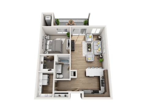 1 Bed 1 Bath Floor Plan at Lake Ridge, Prior Lake, 55379